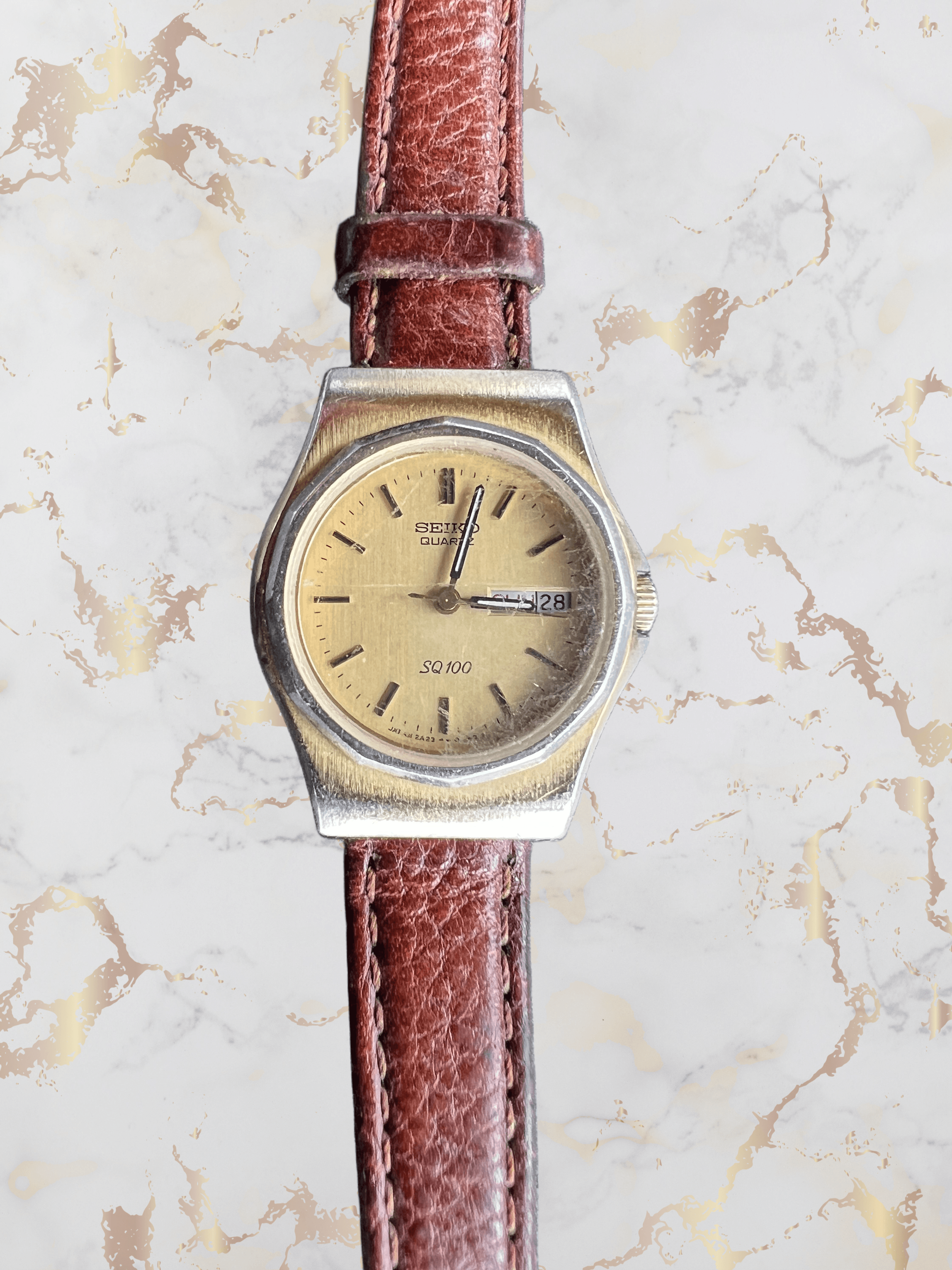 Gullfarget Seiko Dameklokke